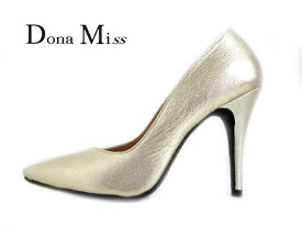 Dona Miss(ドナミス)9000 GOLD ゴールド【お買い得】レディースパンプス ポインテッドトゥパンプス ピンヒールパンプス パーティー 高めヒール お洒落パンプス Vカットライン 日本製