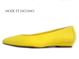 MODE ET JACOMO(モード エ ジャコモ)MJLF 02030 YELLOW イエロー【現品限り】【値下げ】レディースプレーンフラットパンプス スクエアトゥパンプス パーティー カジュアル Made in Japan 日本製