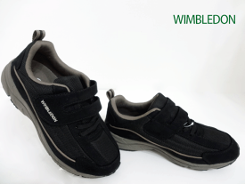 WIMBLEDON(ウィンブルドン)L036 KF79423 BLACK/ブラック　レディーススニーカー/ベルクロ/マジックテープ/面テープ/屈曲性/クッション性/デイリー/仕事用/作業靴/反射テープ/撥水加工