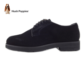 Hush Puppies(ハッシュパピー)M-120T BLACK ブラック 【メンズ】 カジュアルシューズ/レースアップ/プレーントゥ 【定番デザイン】 コンフォートシューズ 【アメリカントラッド】 幅広3E 【セメント製法】 撥水加工 【日本製】 本革 紳士靴