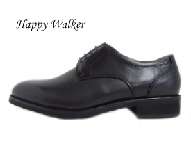 Happy Walker(ハッピーウォーカー)HW-0247N BLACK スムースクロ 本革 紐靴 ビジネスシューズ 紳士靴 お仕事 リクルート 冠婚葬祭 外羽根プレーントウ 4E ご入学 ご就職