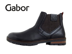 Gabor(ガボール)1053.10.01 BLACK/ブラック【秋冬】【紳士靴】【ゴアテックス】メンズサイドゴアブーツ サイドファスナー付き ショートブーツ