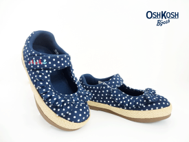 OSH KOSH(オシュコシュ)OSK C364 NAVY/ネイビー【当店スペシャル価格】キッズスニーカー/女の子スニーカー/カップインソール/丸洗いOK/ドット柄/リボン/マリンテイスト/マジックテープ/ムーンスター/ご入園/ご入学