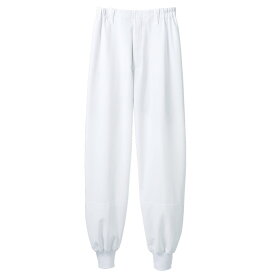 食品工場 作業着 パンツ 高温環境向け 白衣 異物混入対策 ホッピングパンツ 衛生 給食 調理 厨房 制服 食品 男女兼用 立体設計 スムースフィット 脇ゴム ネット付き 制電 イージーケア 白 住商モンブラン RL7701-2