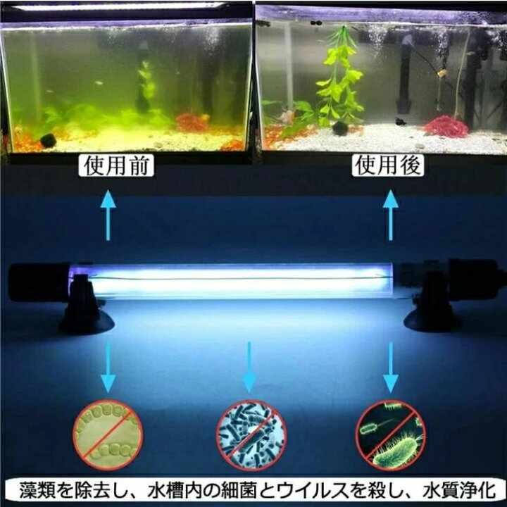 楽天市場】水槽 水中殺菌灯 水槽用UV滅菌ランプ 紫外線ライト 防水 