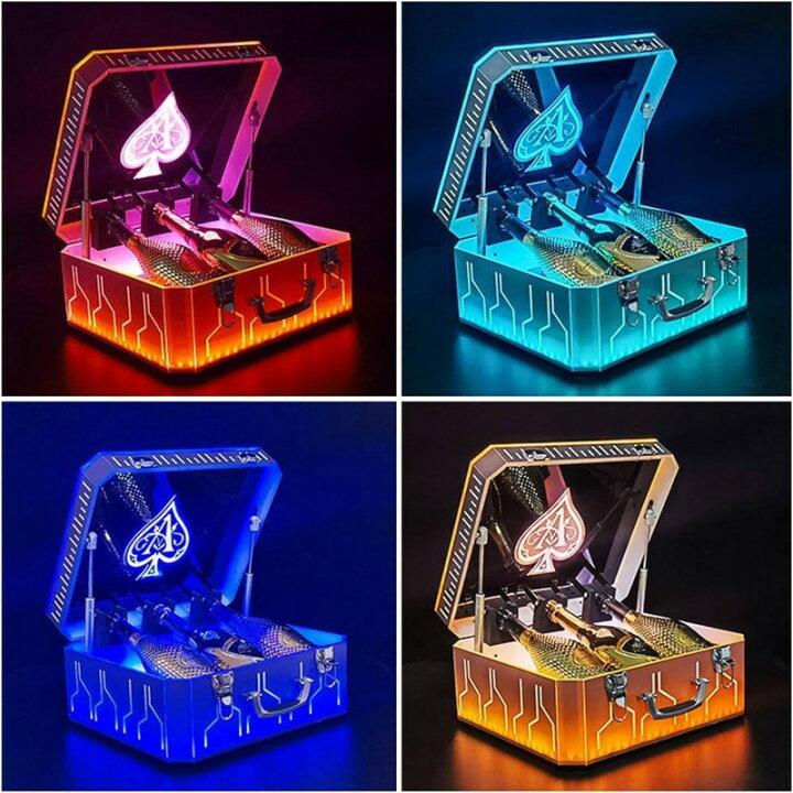 楽天市場】LED発光酒棚 シャンパン展示箱 アクリル酒箱 カラフルな光る 