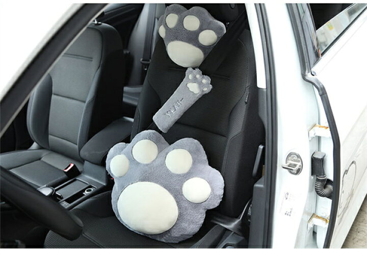 楽天市場 猫爪ネックパット カークッション シートベルトカバー 3点セット 腰クッション ネックパッド 可愛い 車用クッション 首 腰 車ヘッドレスト 長距離運転 頸椎サポート 洗う 車内 車用品 カー用品 プレゼント 椅子チェア用品 4star