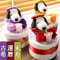 還暦祝い スヌーピー プリザーブドフラワー 還暦 古希 米寿 喜寿 傘寿 卒寿 マザーフラワー 長寿御祝い …