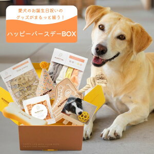 【MyBESTiee】ハッピーバースデーBOX |7点セット 愛犬 誕生日 帽子 衣装 ファッション おもちゃ トイ ロープ おやつ トリーツ プレゼント ペット グッズ パーティー メモリアル オリジナル 写真