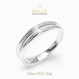 MUZE JEWELRY リング SV925 シルバー リング 2連 9~17号 プラチナ仕上げ オーダーメイド シンプル リング ウェーブ シルバーリング ワンポイント 刻印 名入れ 指輪 made in japan ファッションリング シルバー925 Sv925 ジュエリー プレゼント 指輪 sterling silver 925