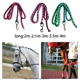 回転フック付き馬用リードロープ 編み込みウェビング 馬用ロープ トレーニングとウォーキング 馬具 乗馬用 係留ロープ リード 紐 ウマ用リード 散歩 調教 乗馬用アクセサリ 在宅 省スペース