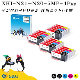 G&G XKI-N21(BK/C/M/Y)+XKI-N20 5色×4セット【残量表示対応】キヤノン 互換インクタンク 送料無料 対応プリンター: PIXUS XK110 /XK100 / XK500