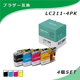 【在庫一掃セール】 MC ブラザー 互換 インク LC211-4PK 4色セット brother 残量表示対応 Myink B211-4P