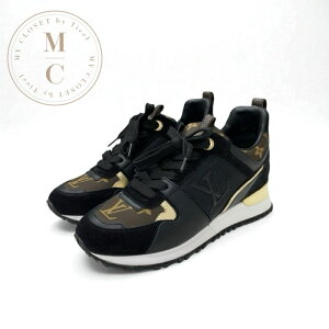 ルイヴィトン LOUIS VUITTON スニーカー 靴 シューズ ファブリック レザー スエード ブラック ゴールド ブラウン ロゴ インヒール