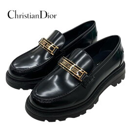 クリスチャンディオール CHRISTIAN DIOR ローファー 革靴 靴 シューズ レザー ブラック 黒 ロゴ ギフト プレゼント 送料無料