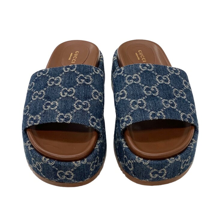 楽天市場】グッチ GUCCI サンダル 靴 シューズ デニム ブルー系  