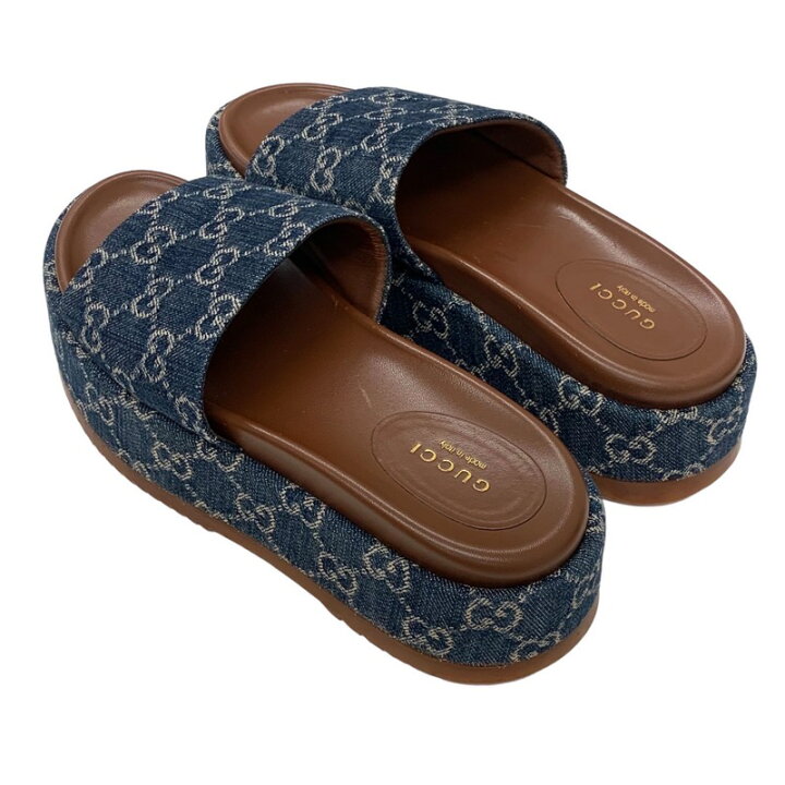 楽天市場】グッチ GUCCI サンダル 靴 シューズ デニム ブルー系 
