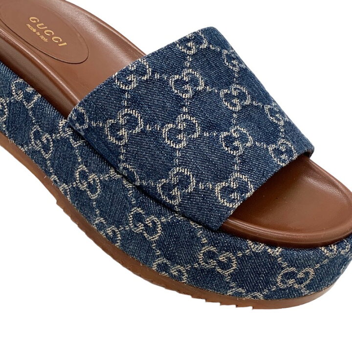 楽天市場】グッチ GUCCI サンダル 靴 シューズ デニム ブルー系  