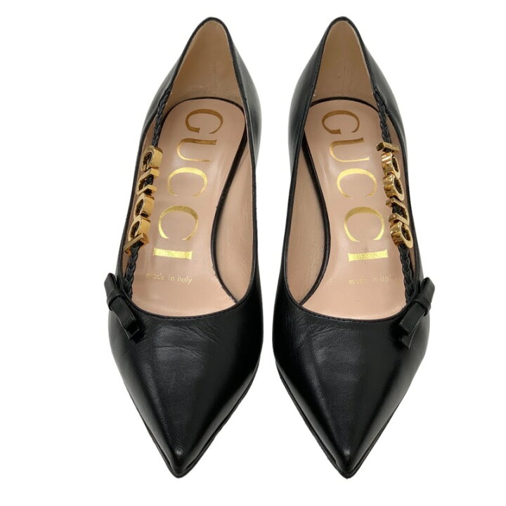楽天市場】グッチ GUCCI パンプス 靴 シューズ レザー ブラック 黒  