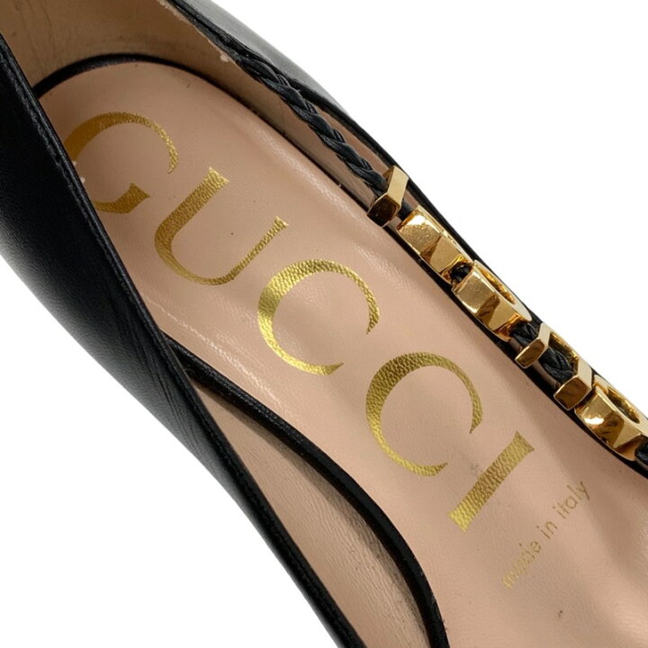 楽天市場】グッチ GUCCI パンプス 靴 シューズ レザー ブラック 黒 