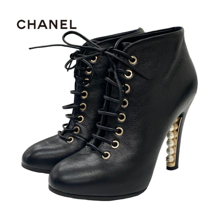 楽天市場】シャネル CHANEL ブーツ ショートブーツ ブーティ レース  