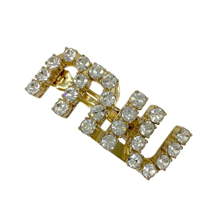 楽天市場】ミュウミュウ MIUMIU ヘアアクセサリー ゴールド ロゴ  