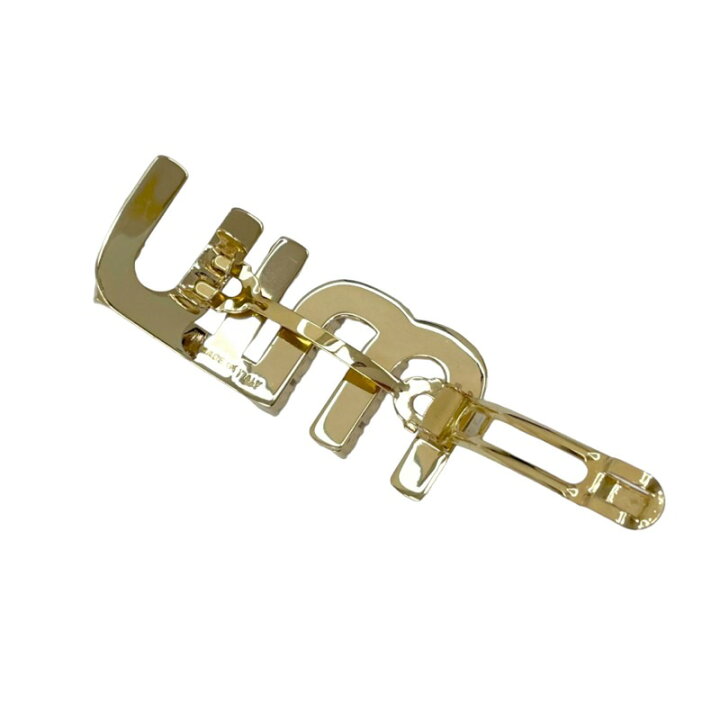 楽天市場】ミュウミュウ MIUMIU ヘアアクセサリー ゴールド ロゴ  