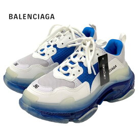 バレンシアガ BALENCIAGA トリプルS スニーカー 靴 シューズ メッシュ レザー ブルー ホワイト 青 未使用 ロゴ ギフト プレゼント 送料無料