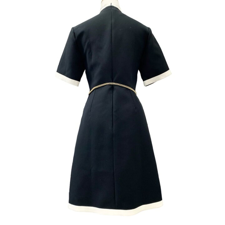 楽天市場】グッチ GUCCI ワンピース ブラック アイボリー 黒 ゴールド  