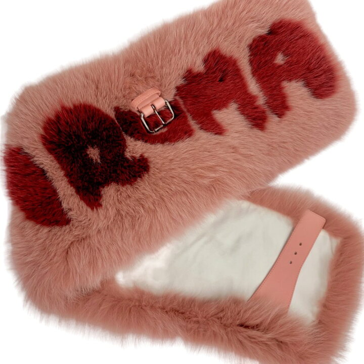 楽天市場】フェンディ FENDI ファー レザー ピンク レッド ロゴ ベルト  