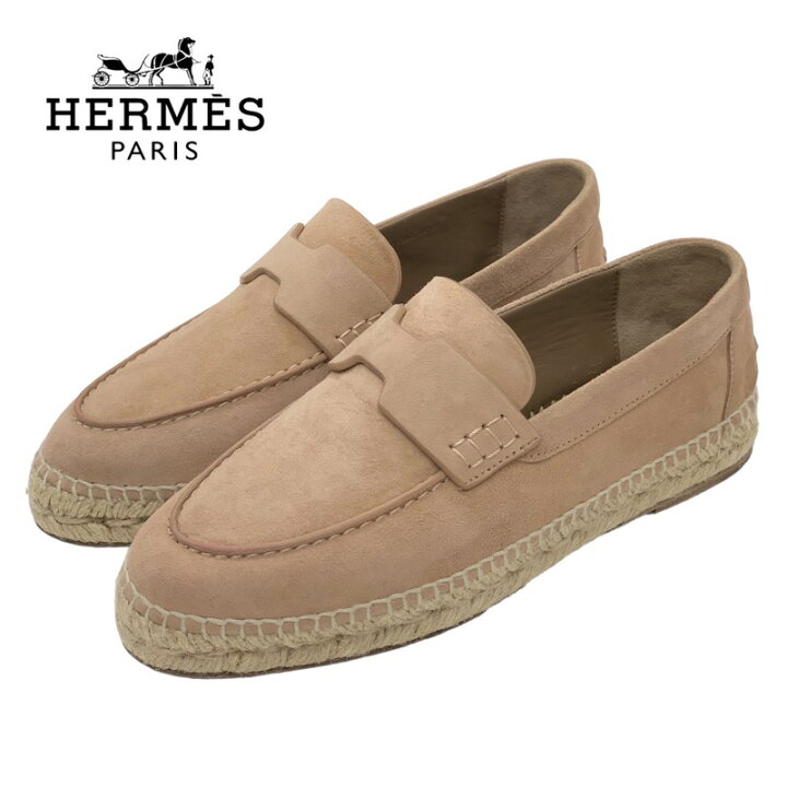 HERMES エルメス エスパドリーユ セリエ スエードレザー フラット  