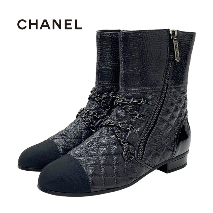 楽天市場】シャネル CHANEL ブーツ ショートブーツ 靴 シューズ レザー  