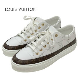 ルイヴィトン LOUIS VUITTON ステラーライン モノグラム スニーカー 靴 シューズ レザー ホワイト ブラウン パンチング ギフト プレゼント 送料無料