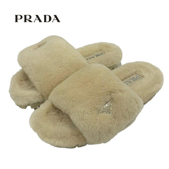 楽天市場】プラダ PRADA フラットサンダル 靴 シューズ シープファー  