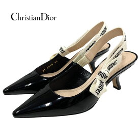 クリスチャンディオール CHRISTIAN DIOR J'ADIOR パンプス サンダル 靴 シューズ スリングバック ロゴ パテント ブラック ホワイト ギフト プレゼント 送料無料