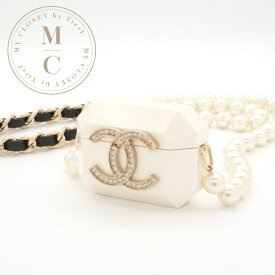 シャネル CHANEL ホワイト ゴールド ブラック ココマーク airpodsケース イヤホンケース チェーン パール ラインストーン ギフト プレゼント 送料無料