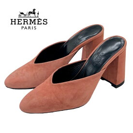 エルメス HERMES サンダル ミュール パンプス 靴 シューズ スエード サーモンピンク ギフト プレゼント 送料無料