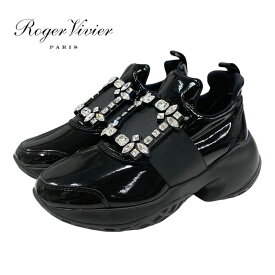 ロジェヴィヴィエ Roger Vivier ヴィヴラン スニーカー 靴 シューズ ストラスバックル ビジュー パテント ブラック 黒 ギフト プレゼント 送料無料