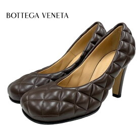 未使用 ボッテガヴェネタ BOTTEGAVENETA パンプス 靴 シューズ キルティング レザー ブラウン ギフト プレゼント 送料無料