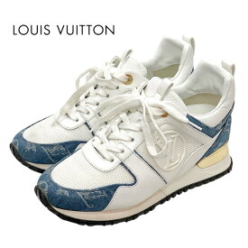 ルイヴィトン LOUIS VUITTON ランアウェイライン モノグラム スニーカー 靴 シューズ LVロゴ インヒール デニム ホワイト ギフト プレゼント 送料無料
