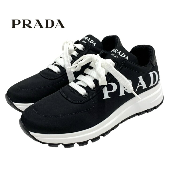 楽天市場】未使用 プラダ PRADA スニーカー 靴 シューズ ロゴ ナイロン 