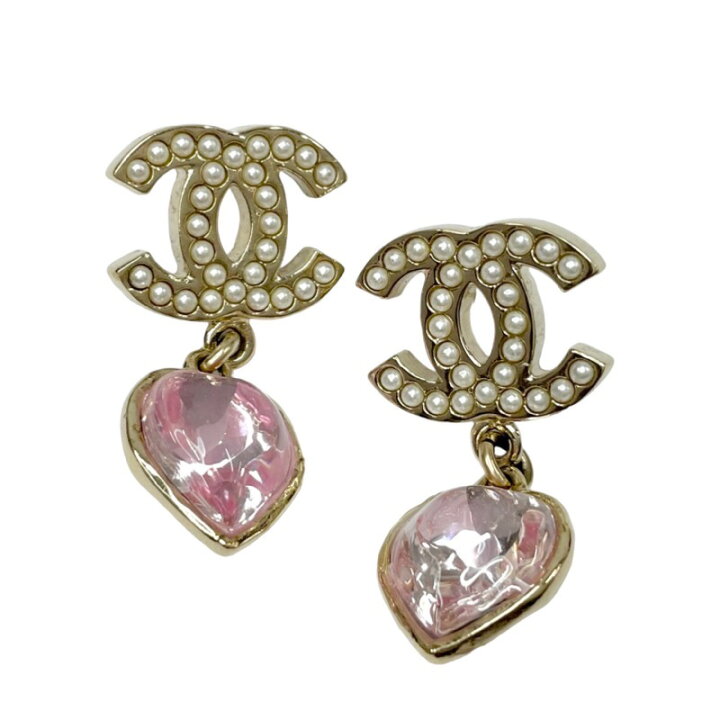 楽天市場】シャネル CHANEL ピアス イヤリング ゴールド ピンク ココ 