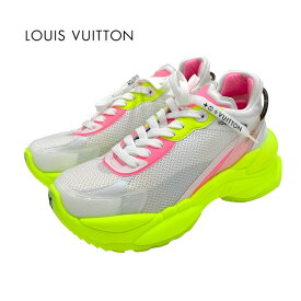 ルイヴィトン LOUIS VUITTON ラン55ライン モノグラム スニーカー 靴 シューズ ファブリック パテント スエード ホワイト ネオンイエロー ネオンピンク ロゴ