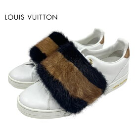 ルイヴィトン LOUIS VUITTON フロントローライン スニーカー 靴 シューズ ファー レザー ホワイト ブラウン ブラック