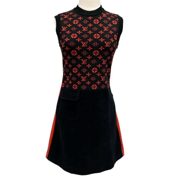 楽天市場】ルイヴィトン LOUIS VUITTON ワンピース ブラック レッド  