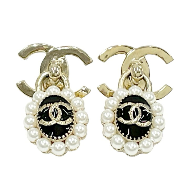 楽天市場】シャネル CHANEL ピアス イヤリング ゴールド ブラック ココ  