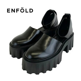 エンフォルド ENFOLD サンダル 靴 シューズ アンクルストラップ 厚底 レザー ブラック 黒 ギフト プレゼント 送料無料