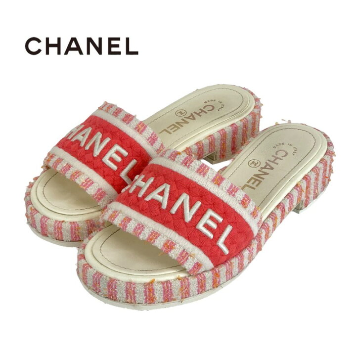 楽天市場】シャネル CHANEL サンダル 靴 シューズ ファブリック ピンク 