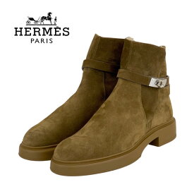 エルメス HERMES ヴェオ ブーツ ショートブーツ 靴 シューズ スエード ムートン ブラウン 未使用 ムートンブーツ ケリー金具 ボア