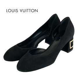 ルイヴィトン LOUIS VUITTON ブリスライン パンプス 靴 シューズ スエード ブラック 黒 ゴールド 未使用 LV金具